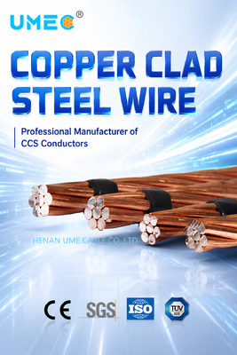 ASTM B910 Standard Copper Clad Steel Wire with 20%/30%/40% Conductivity and Anti Corrosion Properties